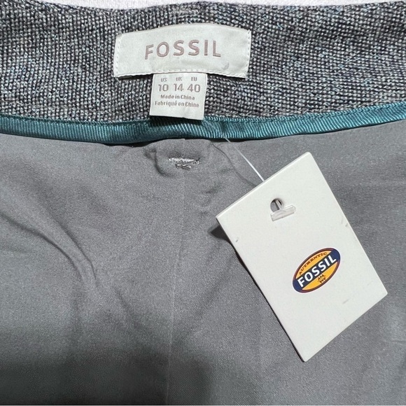 FOSSIL (NWT) Women’s Tweed Wool Blend Trousers Size 10 - Picture 2 of 9